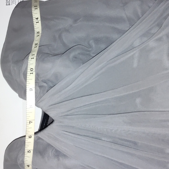 Dessy Collection Vivian Diamond 12 Grey Formal Maxi Dress Strapless Ruched Bust - Picture 8 of 10